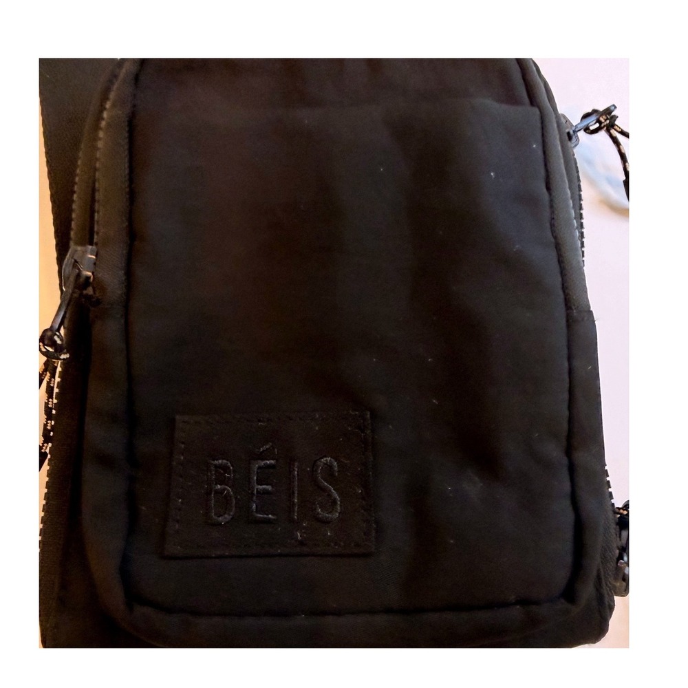 BEIS Sport Sling Bag Black Nylon Crossbody Travel Pack